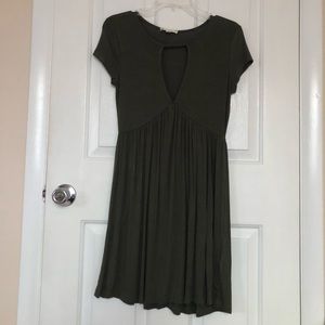Olive Green Cutout Dress